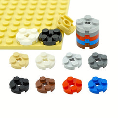 100pcs MOC Parts DIY 2x2 Round Plate with Cross Shaft Hole Toy