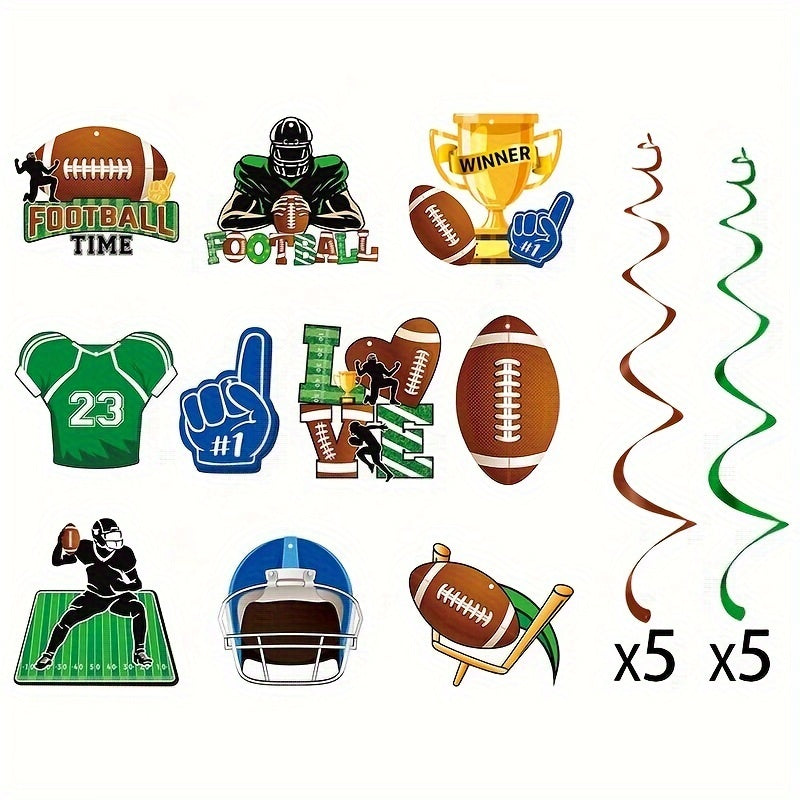 Rugby Party Decoration Spiral Hanging Sign Football Fan Party Decorations