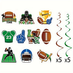 Rugby Party Decoration Spiral Hanging Sign Football Fan Party Decorations