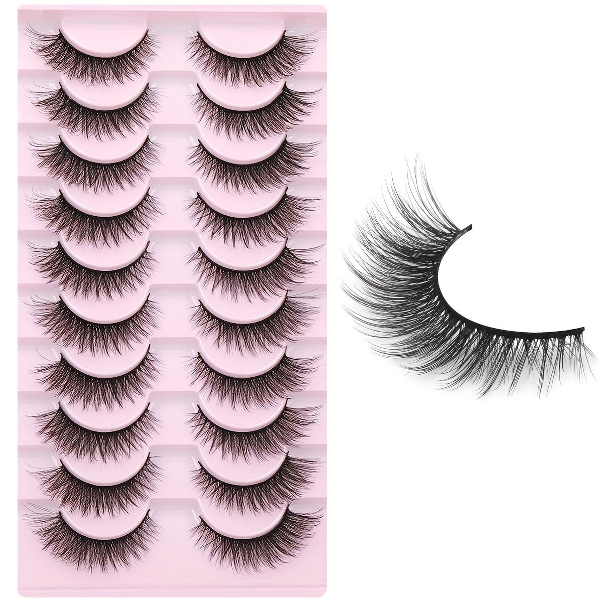 Fluffy 3D Mink Eyelashes Short Cat Eye Style 13mm