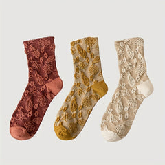 6 Pairs Floral Pattern Socks Comfy & Breathable Women's Stockings