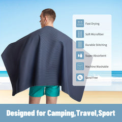 Quick Dry Microfiber Beach Towel with Mesh Bag Lightweight & Absorbent