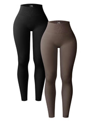 Ribbed Yoga Pants Stretch Leggings Women's Activewear