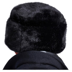 Men's Artificial Leather Elderly Hat King's Hat Mid Flat Top Lightning H