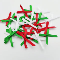50pcs Mini 3mm Wide Ribbon Bows Christmas Decorative Satin Ribbon Tail Bow