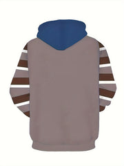 Stripe Long Sleeve Hoodie With Kangaroo Pocket for Men