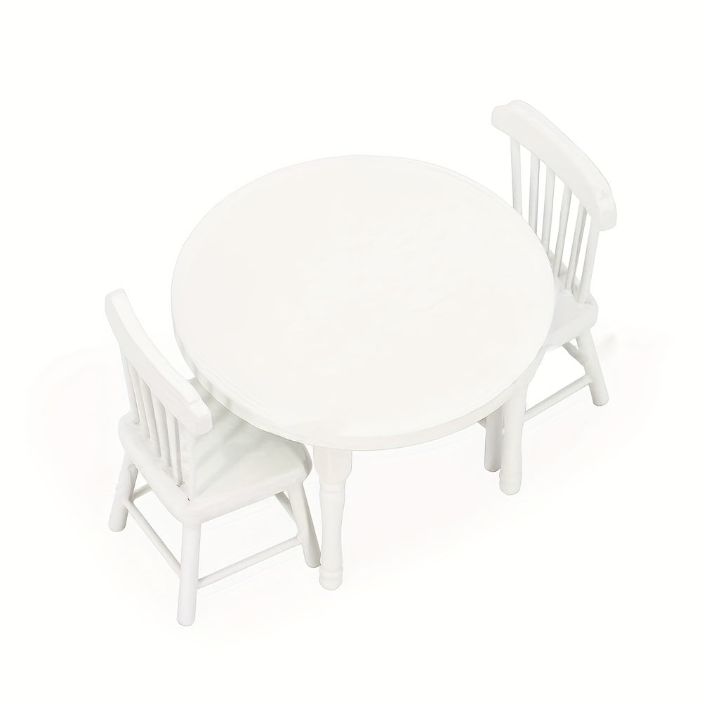 Wooden Mini House Dining Table & Chairs Dollhouse Kitchen Furniture