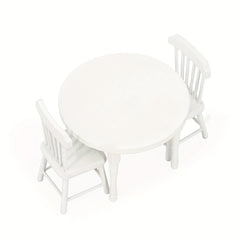 Wooden Mini House Dining Table & Chairs Dollhouse Kitchen Furniture
