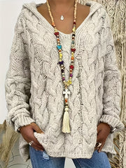 Casual Hooded Chunky Knit Sweater
