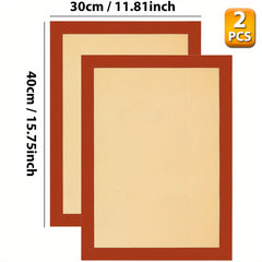 2pcs Silicone Baking Mats 39 88cmx29 Reusable Non Stick Oven Liner
