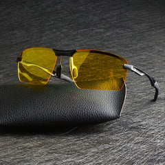 Night Driving Glasses For Men Anti Glare Polarized Metal Frame Sunglasses
