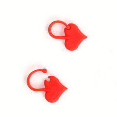 50pcs Red Heart Shaped Locking Stitch Markers for Knitting Stitch Counters