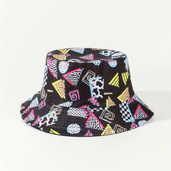 Hip Hop Cartoon Print Bucket Hat Casual Sun Hat Unisex Basin Hat
