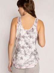 Tie Dye & Star Print Pajama Tank Top