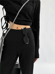 Women's Solid Stretchy High Waist Pants