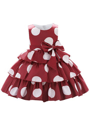 Sleeveless Polka Dot Princess Dress for Toddler Girls