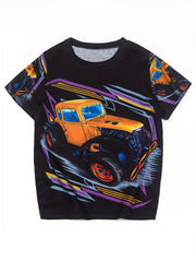 Kids' MONSTER TRUCKS Print Short Sleeve Tee