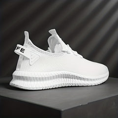 Men's Knit Lace Up Casual Shoes Lightweight Comfy Sneaker
