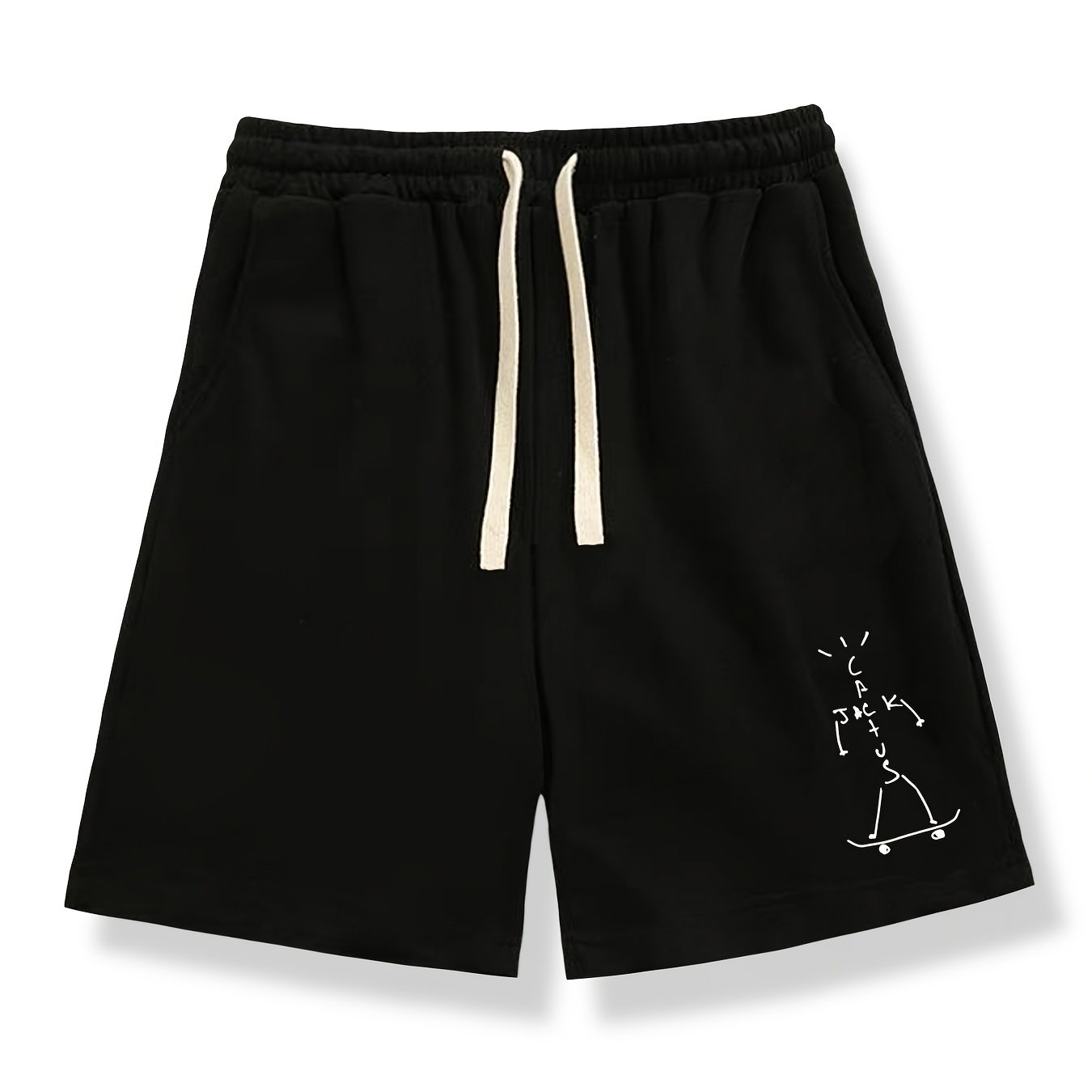 Men's Sportswear Drawstring Active Shorts Alphabets Skateboard