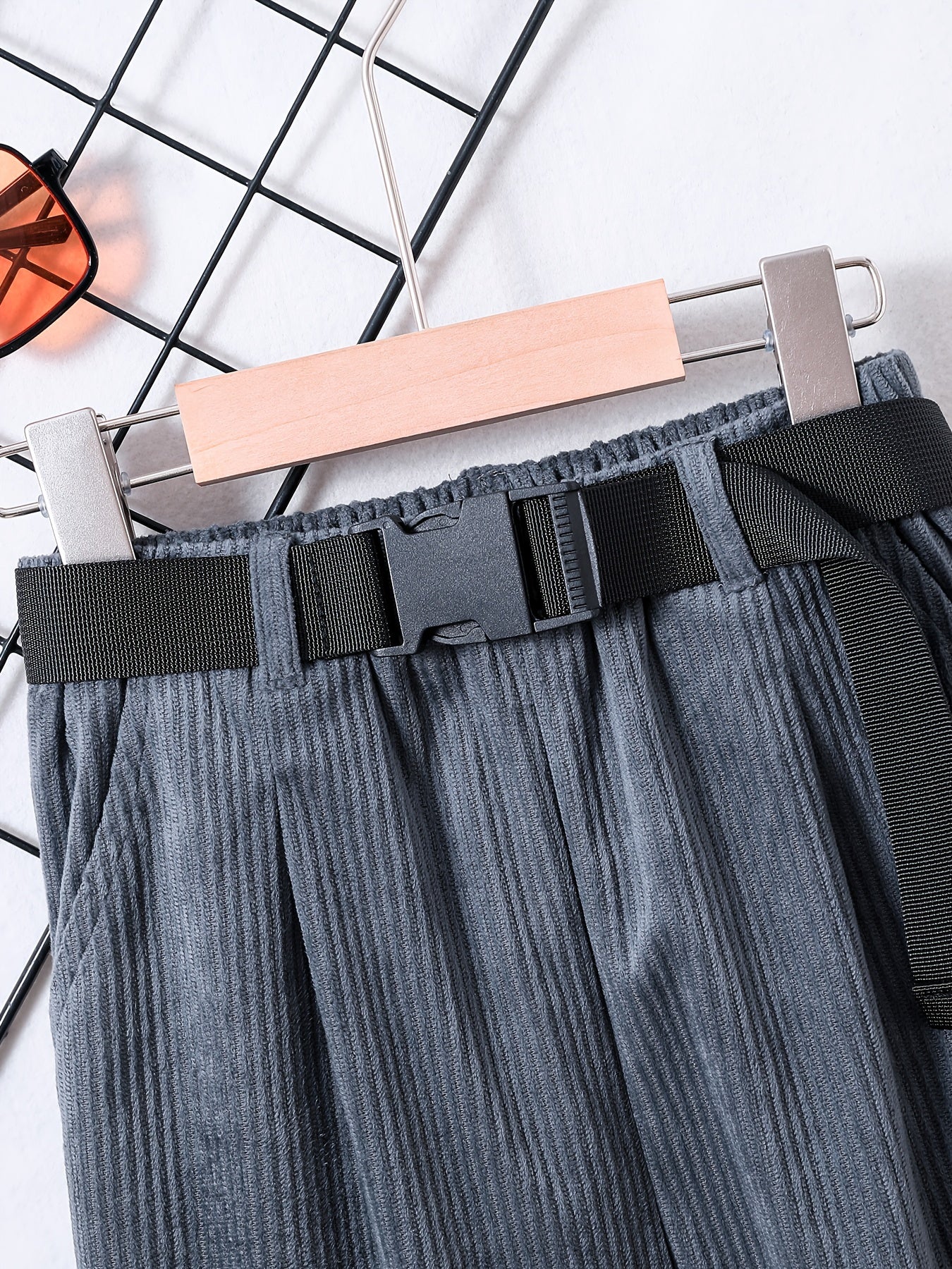 Boys Corduroy Long Pants with Belt for Spring and Autumn