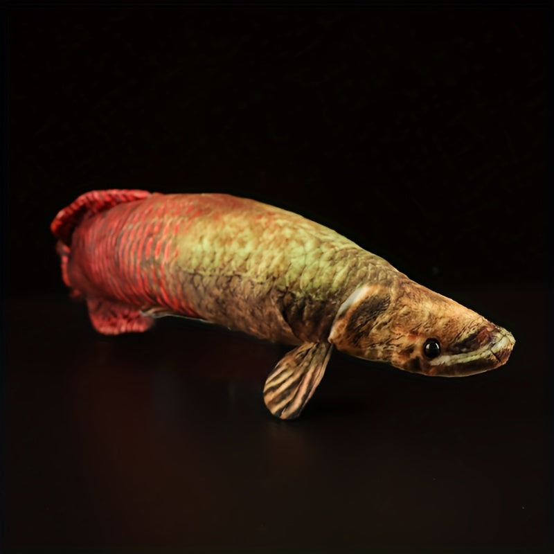 Giant Arapaima Plush Toy Realistic Dinosaur Stuffed Animal Soft Fluffy Fur