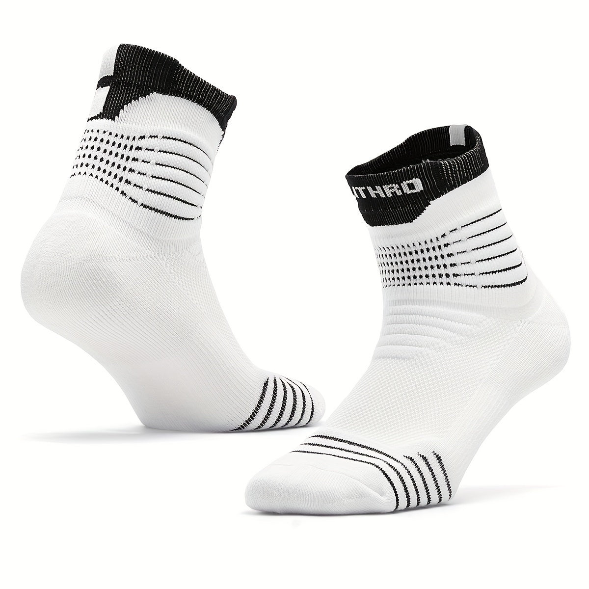 Men's Mid Crew Sport Socks Non Slip Shock Absorption Nylon Blend