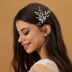 Pearl Flower Wedding Hairpin Rhinestone Headwear