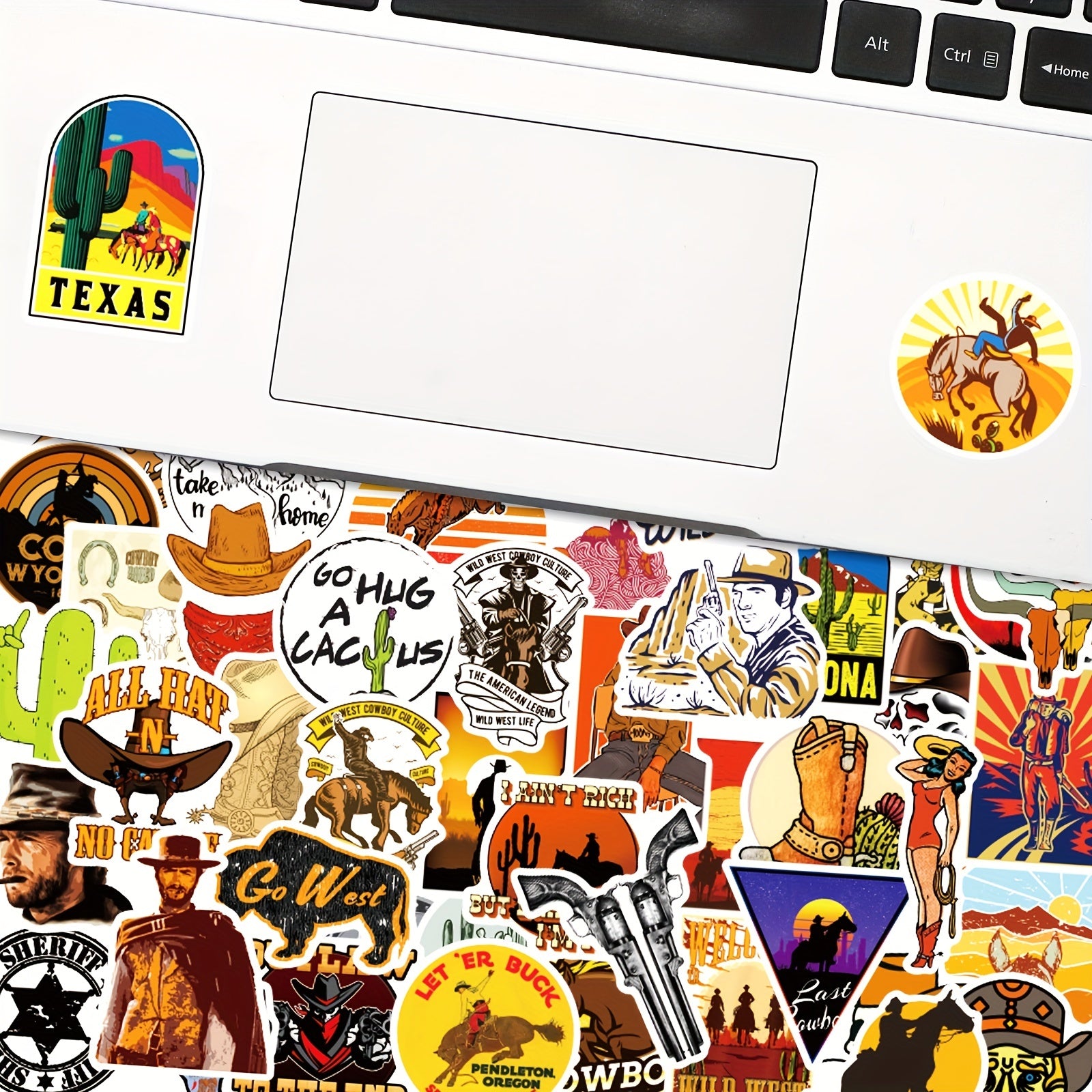 50pcs Western Cowboy Stickers For Luggage Phone Case Boys Girls Reward Stickers