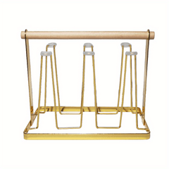 Cup Drain Rack with 6 Hooks - Coffee Mug and Tea Cup Storage