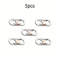 5pcs S Type Carabiner Mini Metal Keychain Buckle Lock for Outdoor Travel
