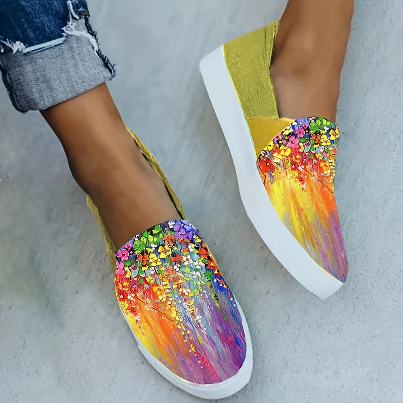 Women's Colorful Sequin Flat Shoes Lightweight Comfortable Skate Shoes