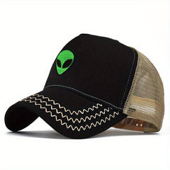 Alien Embroidered Mesh Hat Outdoor Sun Baseball Cap