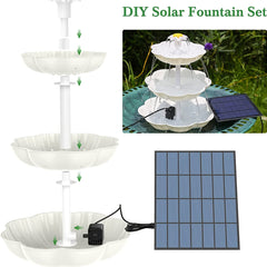 3 Tiered Bird Bath With 3 5W Solar Pump DIY Solar Fountain