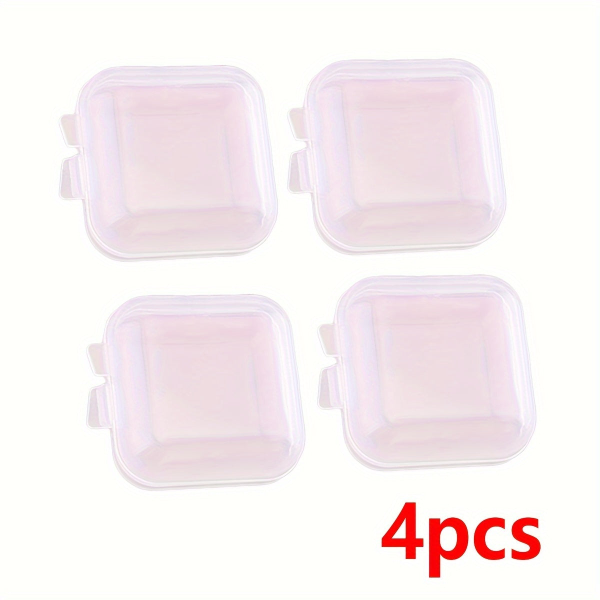 4pcs Mini Square Fishing Bait Box Transparent Fishing Tackle Storage