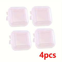4pcs Mini Square Fishing Bait Box Transparent Fishing Tackle Storage
