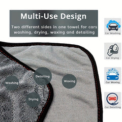 1pc Microfiber Car Drying Cloths Grey