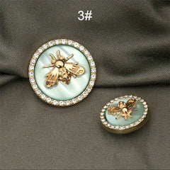10pcs Bee Pattern Buttons Coat Rhinestones Sewing Accessories for Women