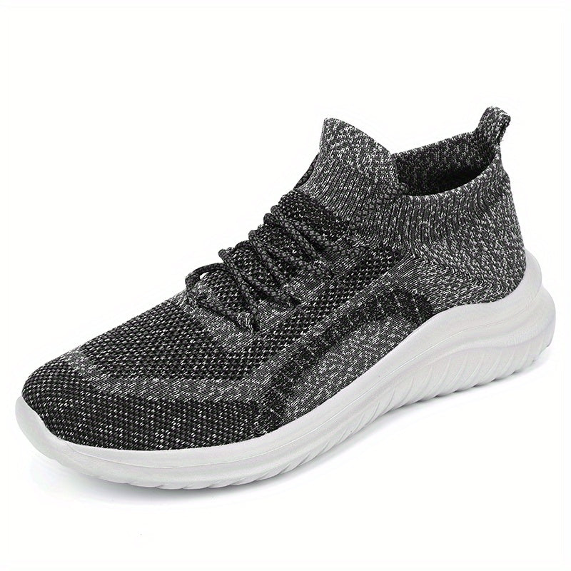 Men's Weave Knit Lace Up Casual Shoes Breathable Lightweight Sneaker