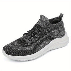 Men's Weave Knit Lace Up Casual Shoes Breathable Lightweight Sneaker
