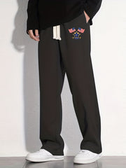Independence American Flag & Star Pattern Joggers Men's Casual Loose Fit Pants
