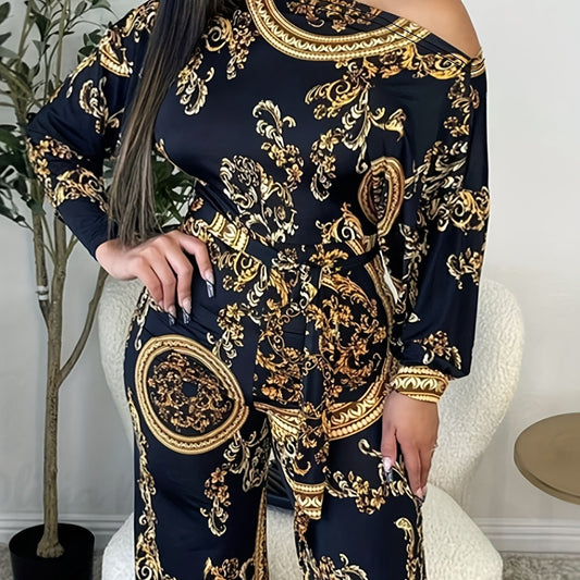 Boho Jumpsuit Women's Floral One Shoulder Jumpsuit