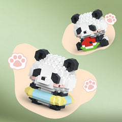 Panda Building Blocks Desk Decor Animal Theme ABS Material Gift for Kids