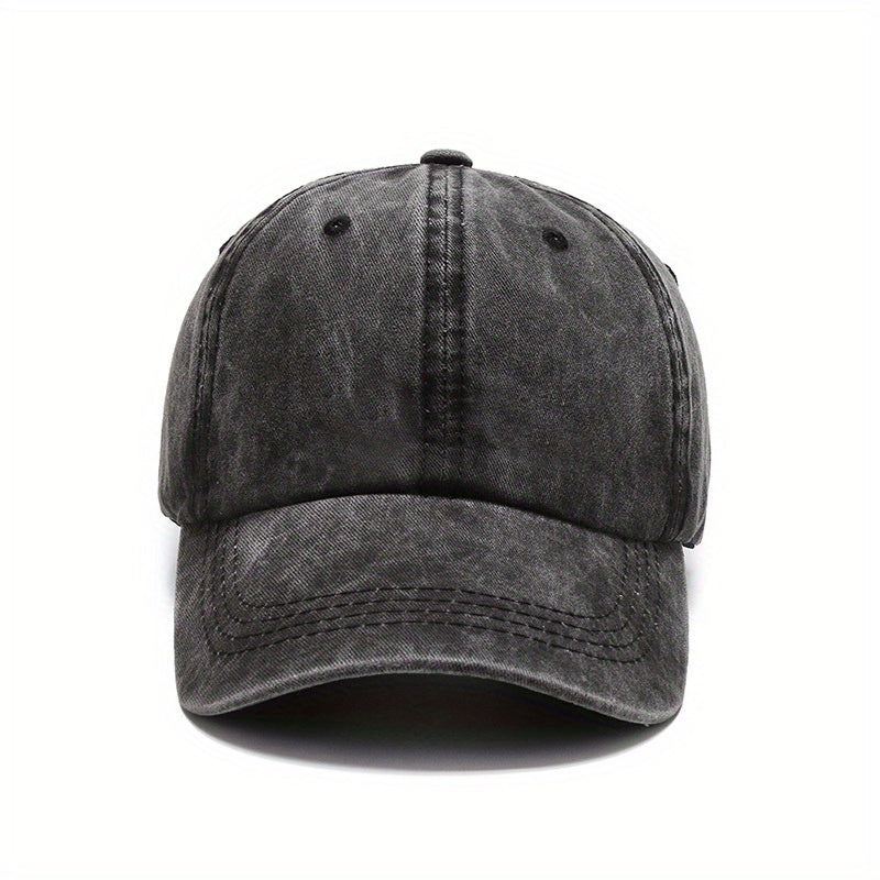 Washed Solid Baseball Cap Visor Sports Cap