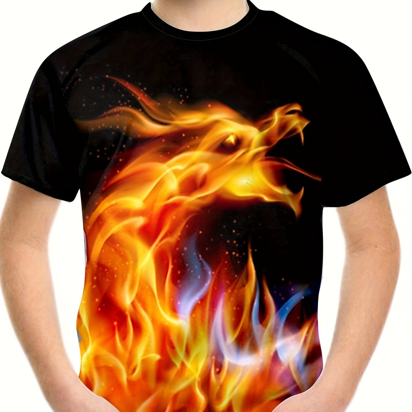Fire Dragon 3D Print Boy's T-shirt Kids Casual Short Sleeve Summer Top