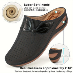 Mesh Breathable Sports Sandals Faux Leather Slippers Non Slip Beach Slides