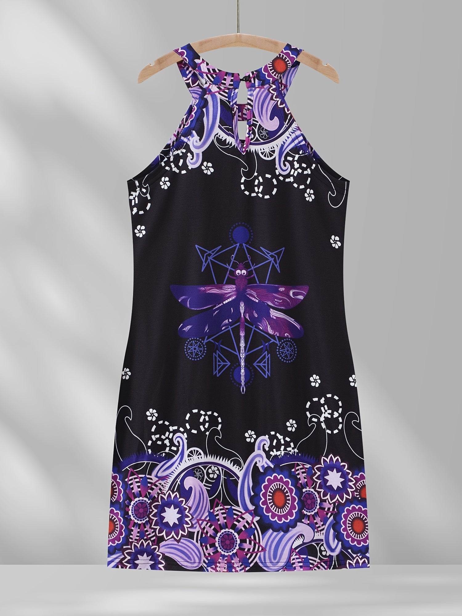 Paisley & Dragonfly Halter Neck Top Sleeveless