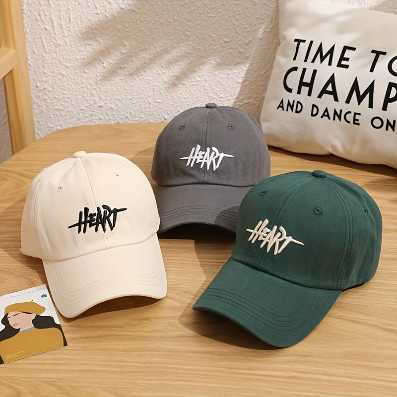 HEART Baseball Cap Embroidered Dad Hat Unisex Sun Hat