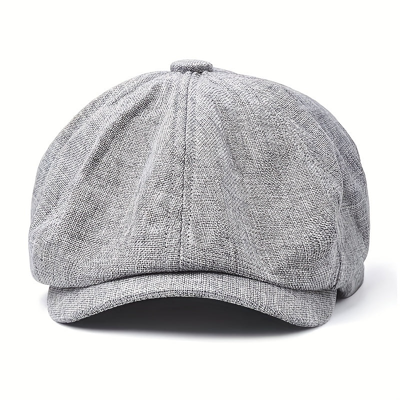 Linen Adjustable Newsboy Cap for Men's Dad Spring Autumn