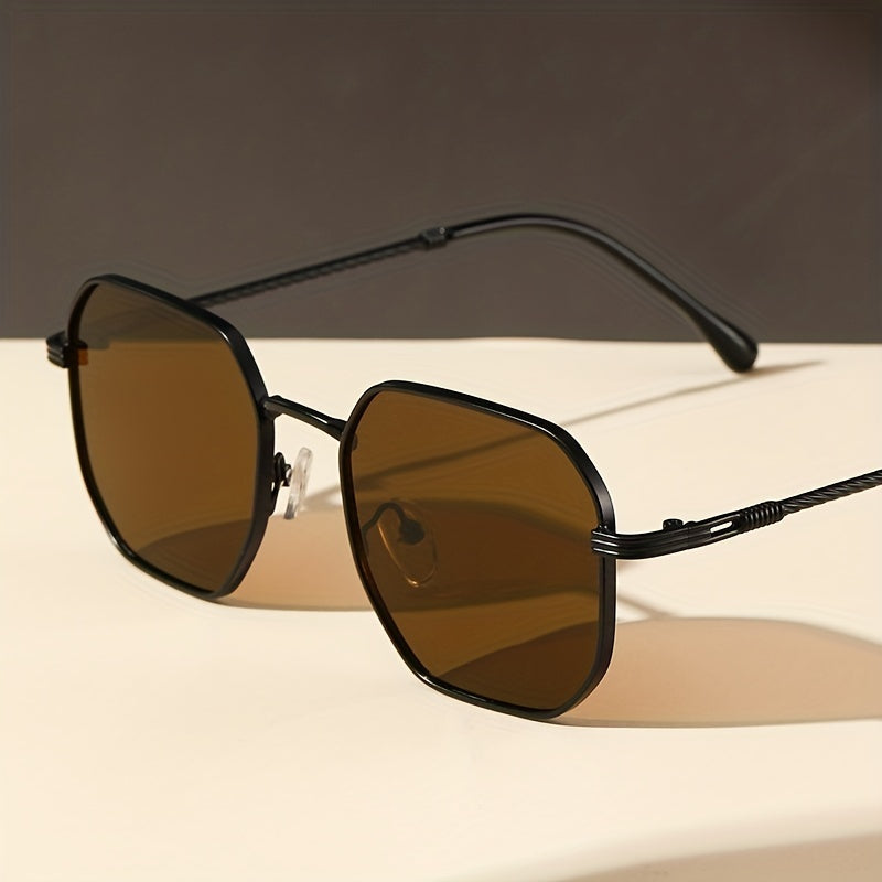 Geometric Metal Frame Sunglasses Anti Glare UV400