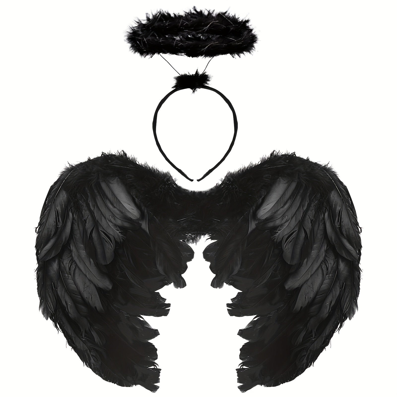 Halloween Angel Wings Costume Ladies With Halo Angel Wings
